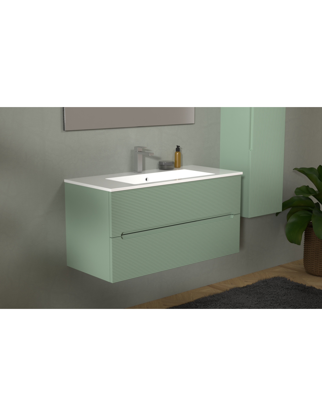 RIVESHOP - CANALETTO mobile sospeso 2 cassetti 100x45 salvia - CANALETTO100VERDESALVIA