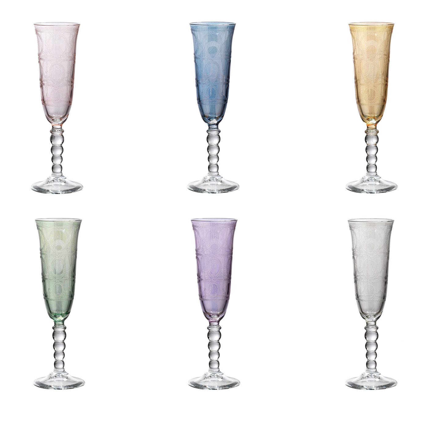 Set di 6 flauti Perle Polychrome a fantasia