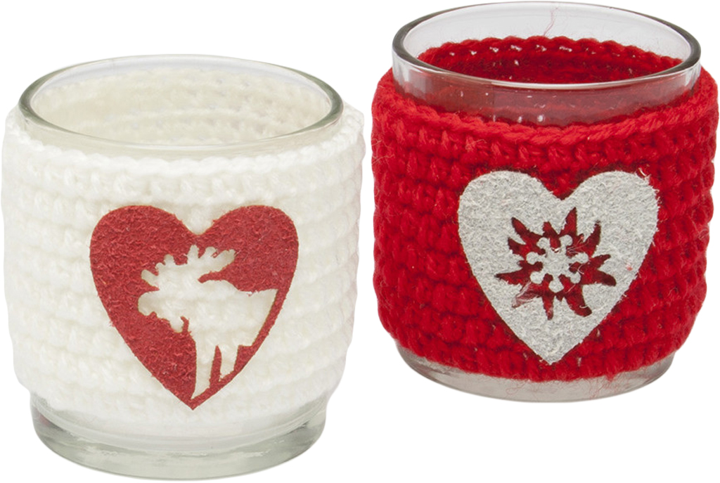 Set 2 Porta Tea-Light Cuore