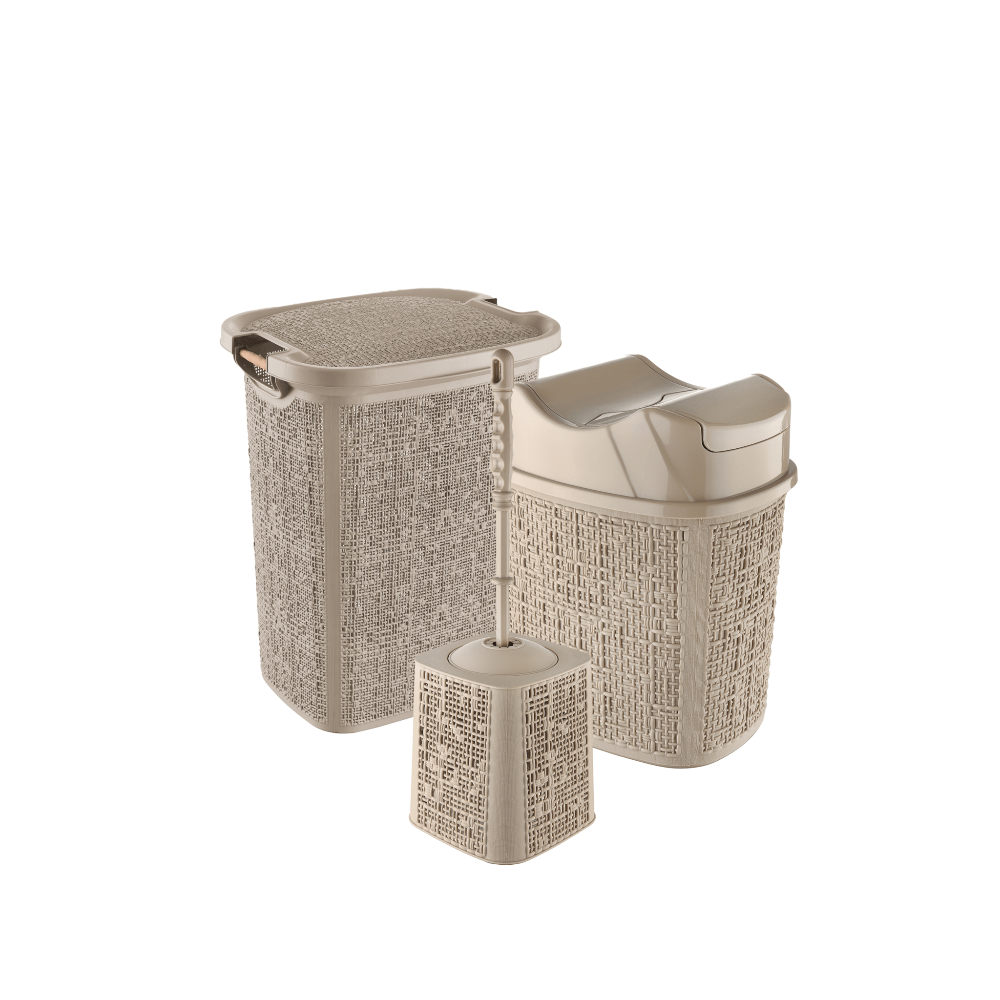 Set 3 Accessori Bagno Feridras "Canvas" Cappuccino