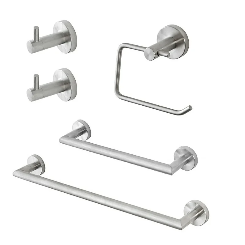 Set accessori a muro 5 pezzi in acciaio inox satinato e viti incluse Galassia