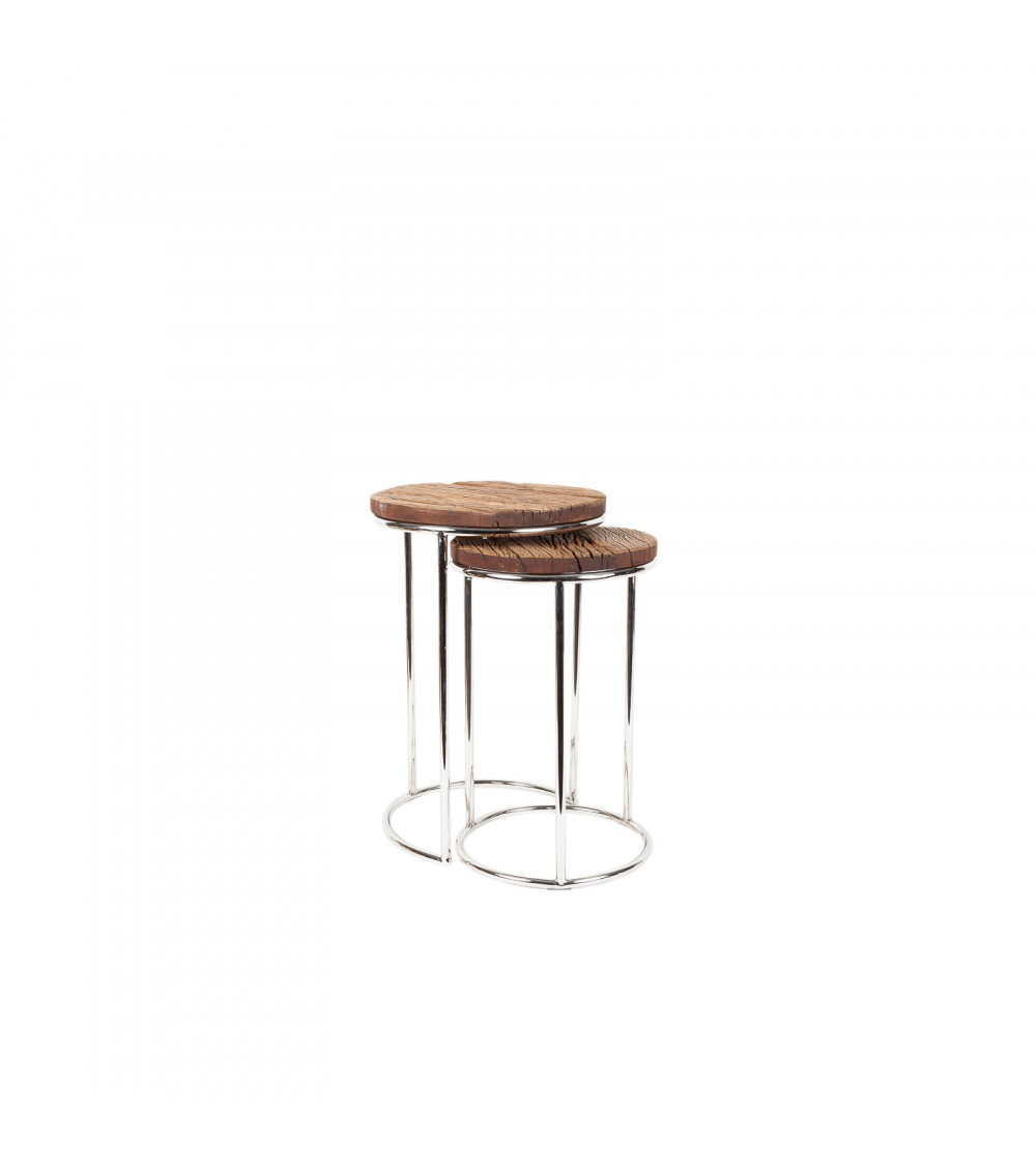 Set di 2 Tavolini "Frozen" a Incastro