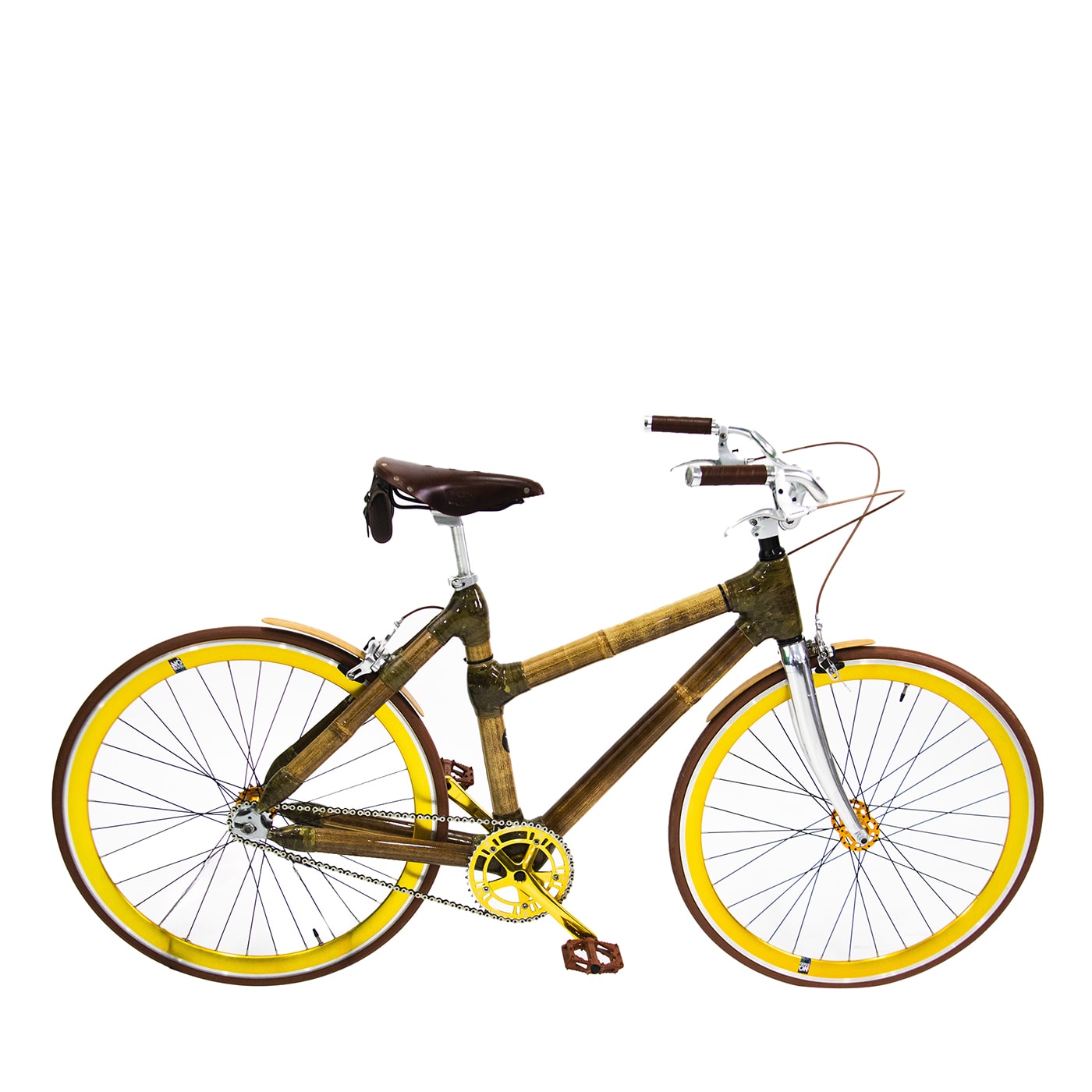 Bicicletta Gravel Yellow&Green Bamboo