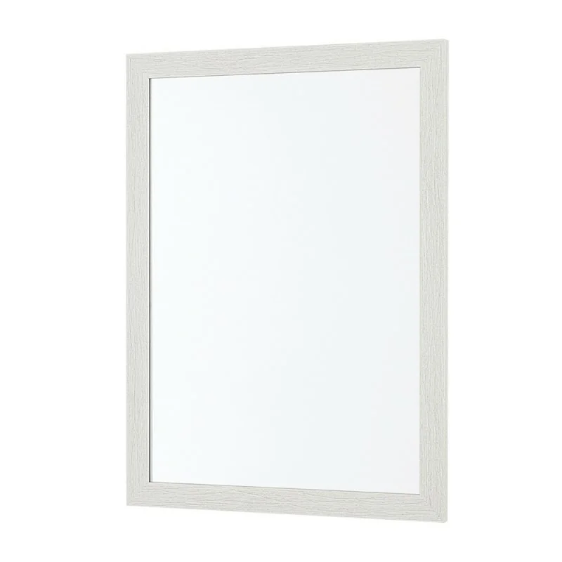 Specchio bagno 57x67 cornice bianco effetto legno reversibile Wood