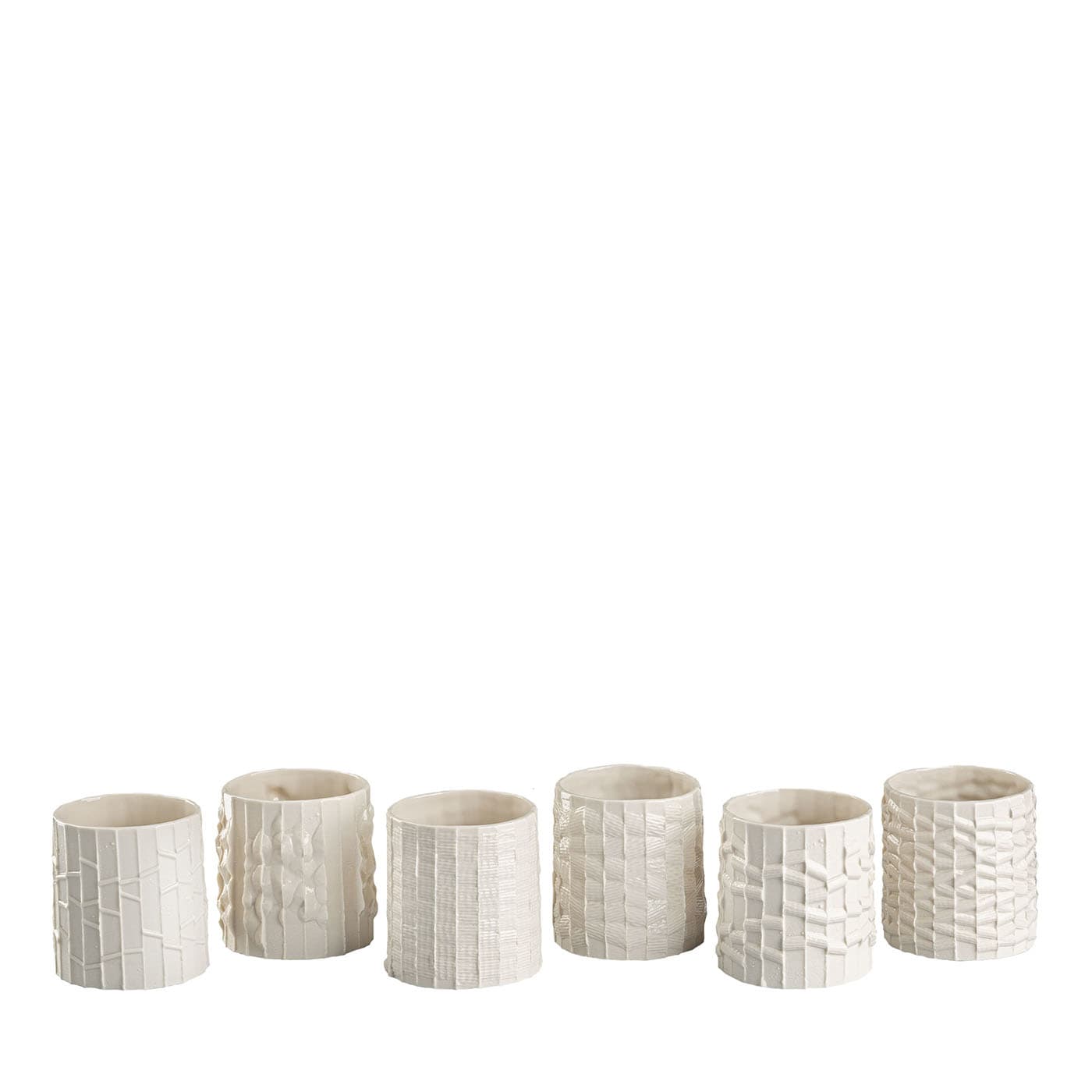 Set di 6 Bicchieri in Porcellana Bianca