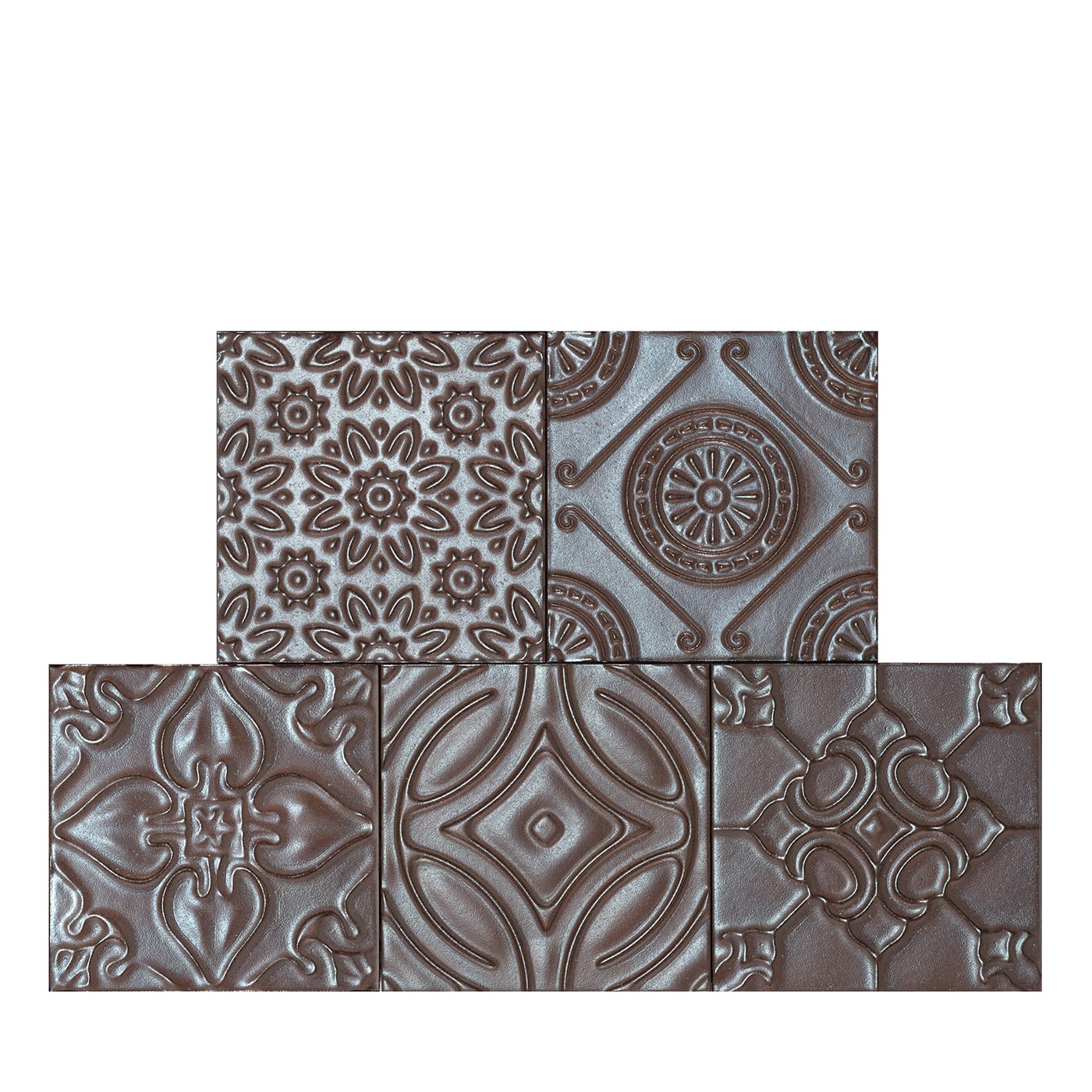 Mix Bronzo Set di 24 piastrelle quadrate