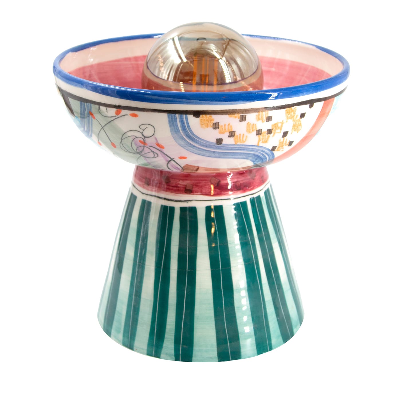 Lampada da Tavolo in Ceramica Policroma Aegean