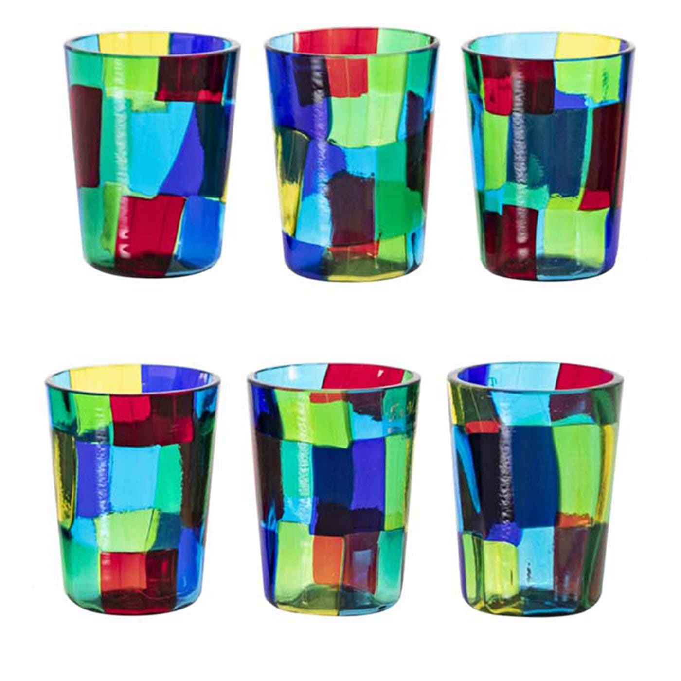 Set di 6 bicchieri da shot Acquamarina di Angelo Ballarin