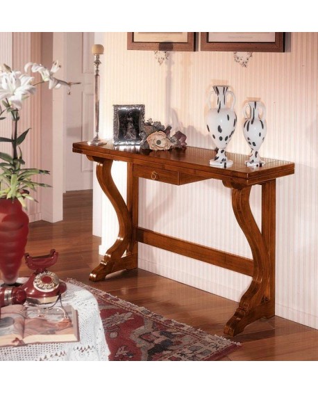 Tavolo consolle LEGNO MASSELLO L.140 P.40 H.83 VARI COLORI