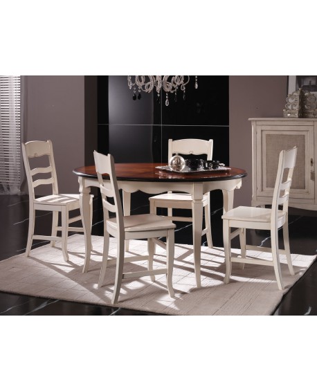 TAVOLO OVALE ALLUN. LEGNO MASSELLO BICOLORE - VARI COLORI 140X110