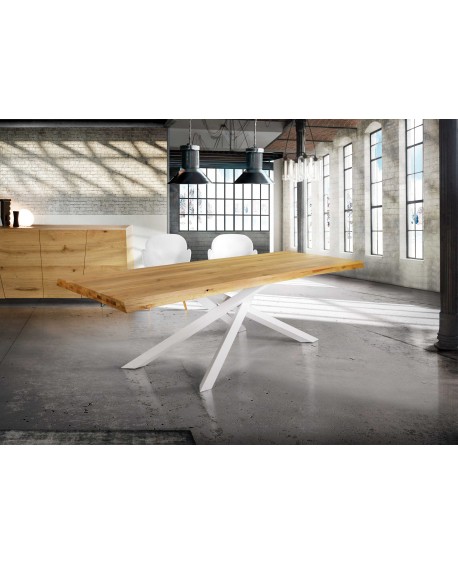 Tavolo rovere nodato finitura naturale 180x90 sp.6 fisso