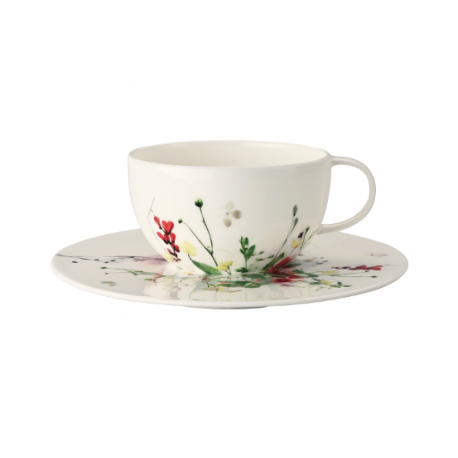 Tazza te' con piatto Rosenthal Brillance Fleurs Sauvages