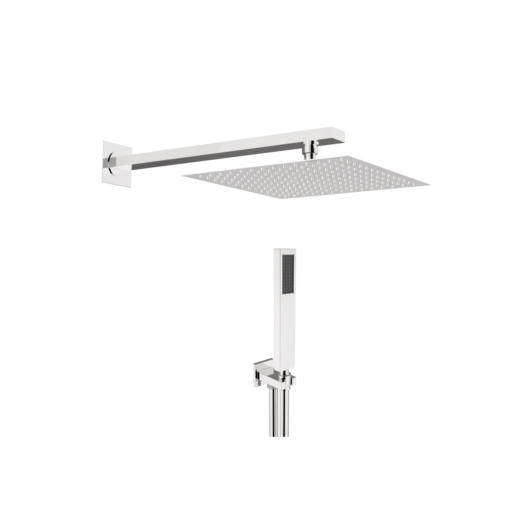 Set Doccia Completo Quadro 25x25 Cm Teorema Rubinetteria "Shower Program" Cromo Lucido