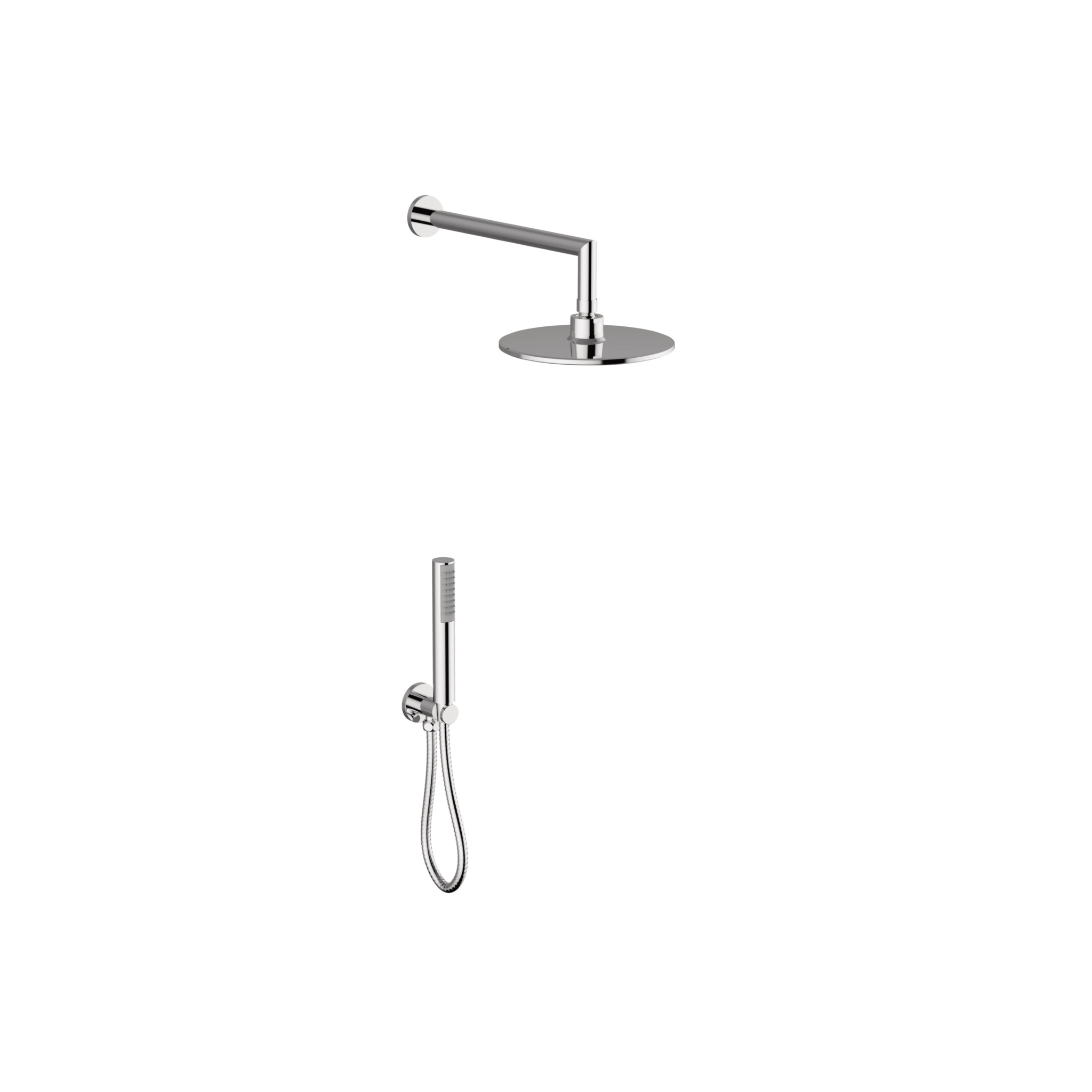 Set Doccia Completo Tondo Diam.22 Cm Teorema Rubinetteria "Shower Program" Cromo Lucido
