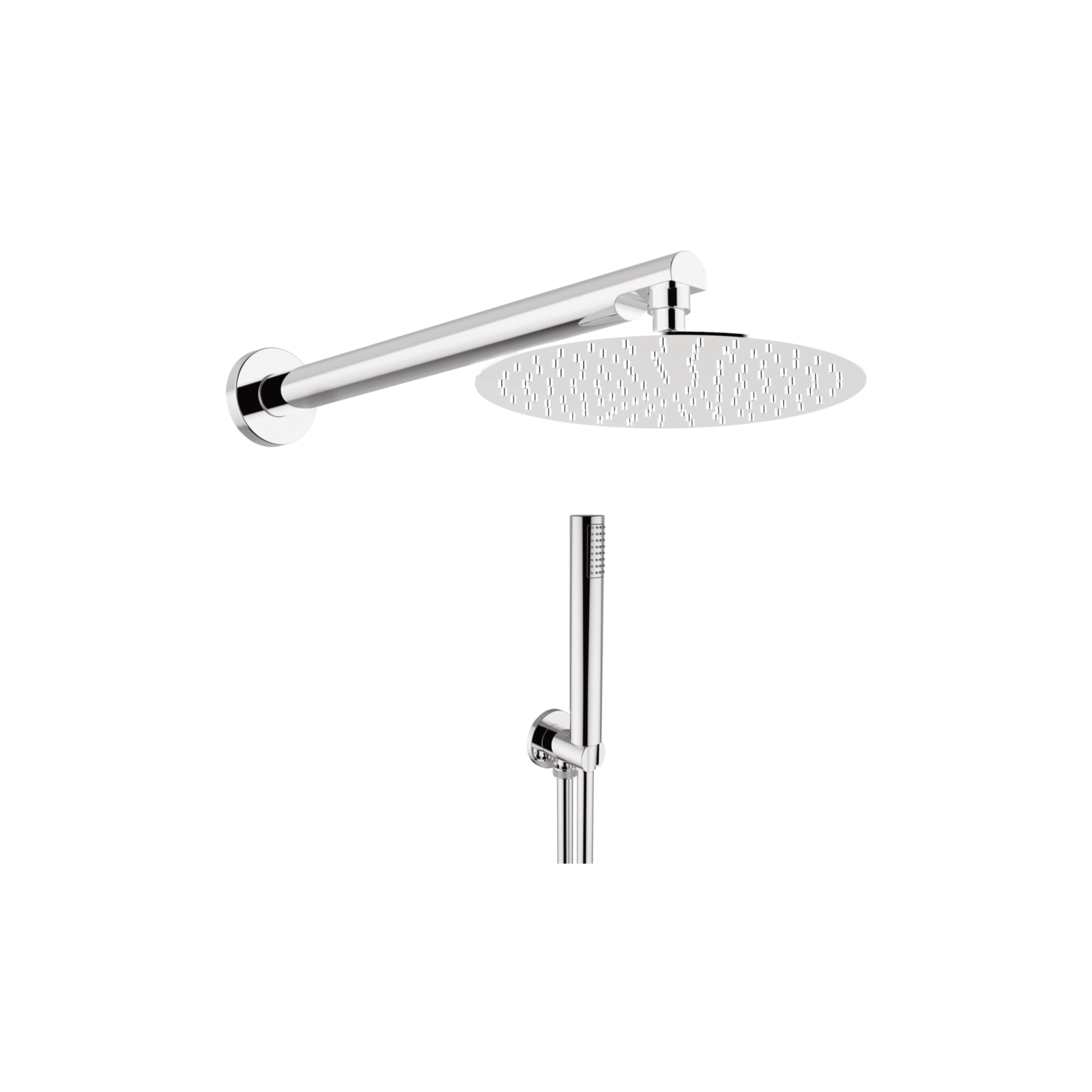 Set Doccia Completo Tondo Soffione Diam.25 Cm Teorema Rubinetteria "Shower Program" Cromo Lucido