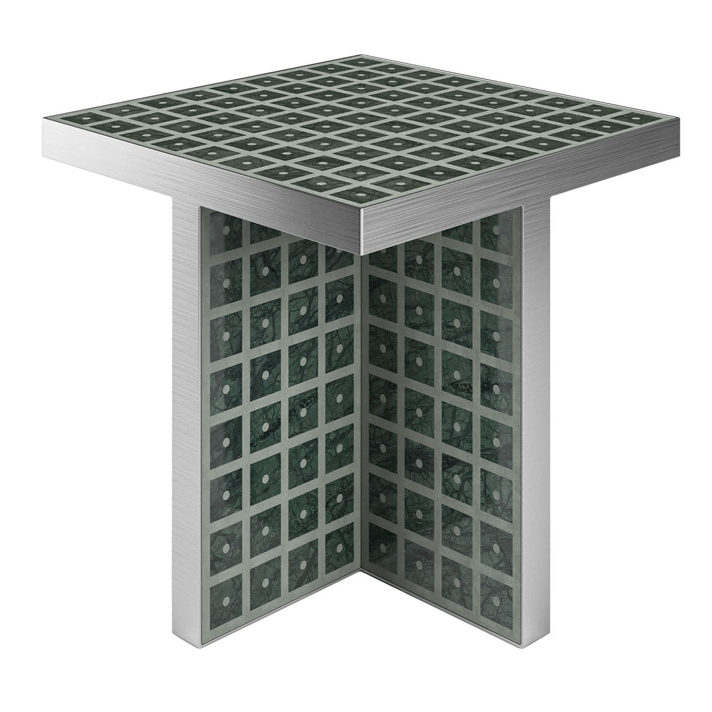 Tavolino in marmo verde del Guatemala e cemento di David & Nicolas