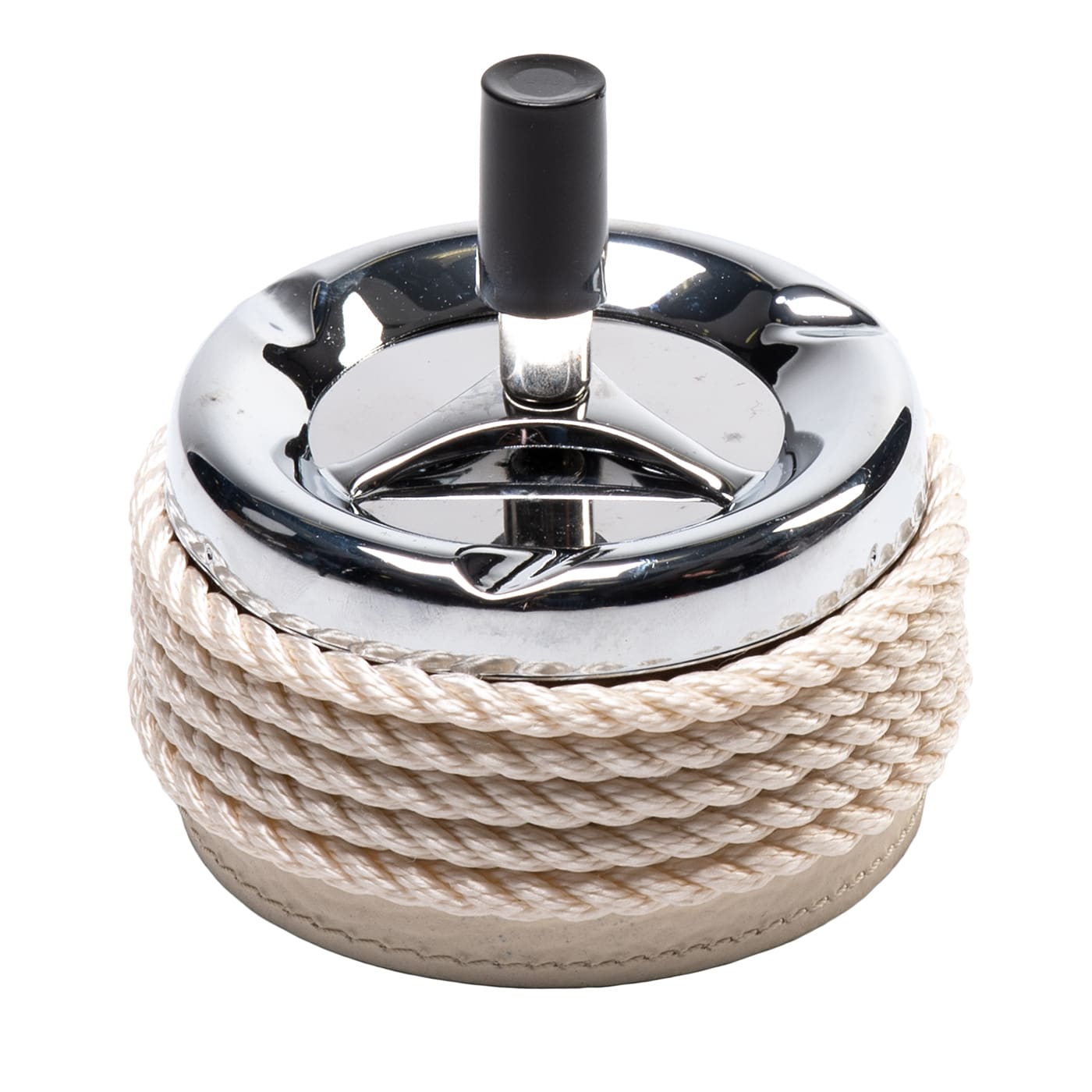 Posacenere bianco per interni in metallo e alluminio di ispirazione nautica