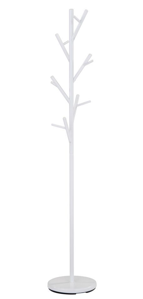 Appendiabiti Madina 24 in bianco, 170 x 30 x 30 cm, molti ganci per cappotti, appendiabiti, stabile