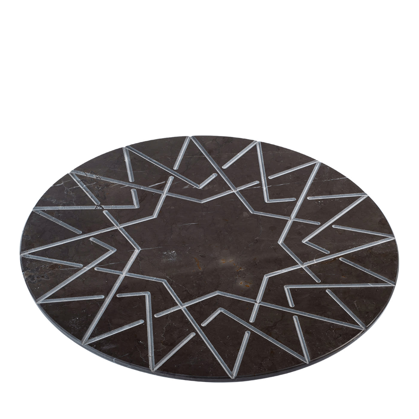 VASSOIO ROTONDO IN PALATINA GRAFITE DI GABRIELE D'ANGELO