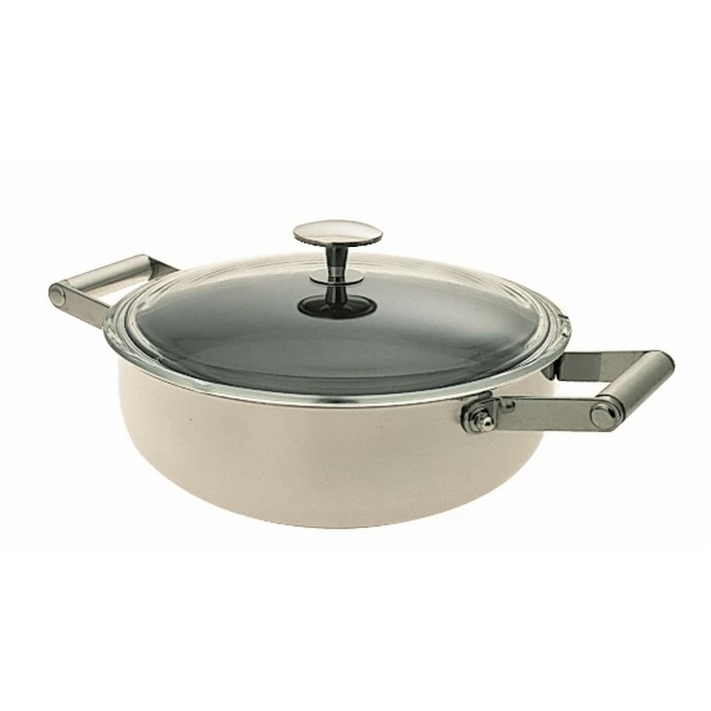 VICKERS TEGAME Ø CM. 32 IN ACCIAIO INOX CON COPERCHIO IN VETRO PYREX ZANI