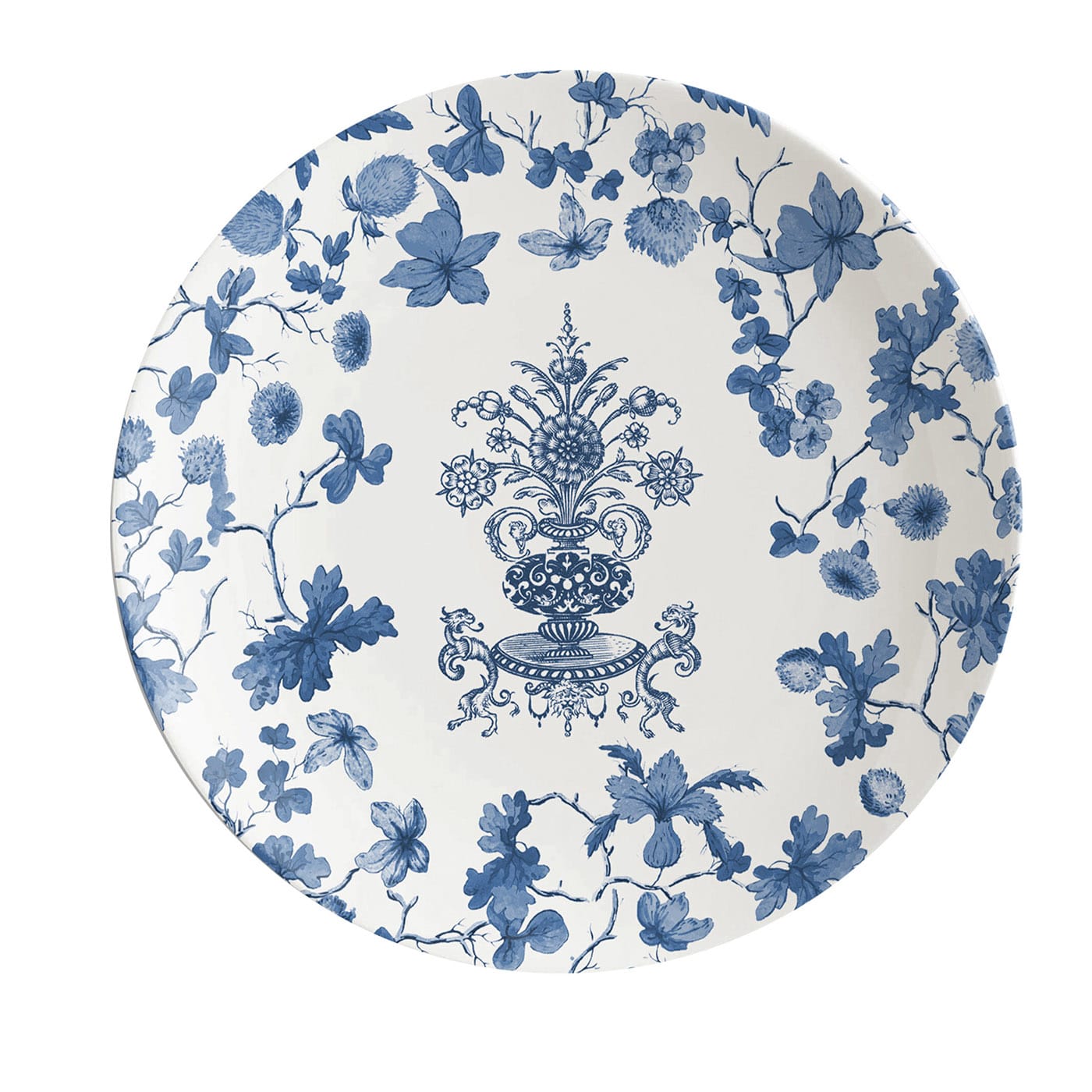 Set di 2 piatti da pane in porcellana con piccolo vaso blu #5