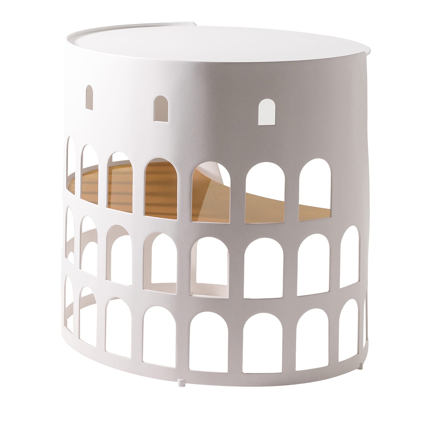 Tavolino Flavio bianco e oro