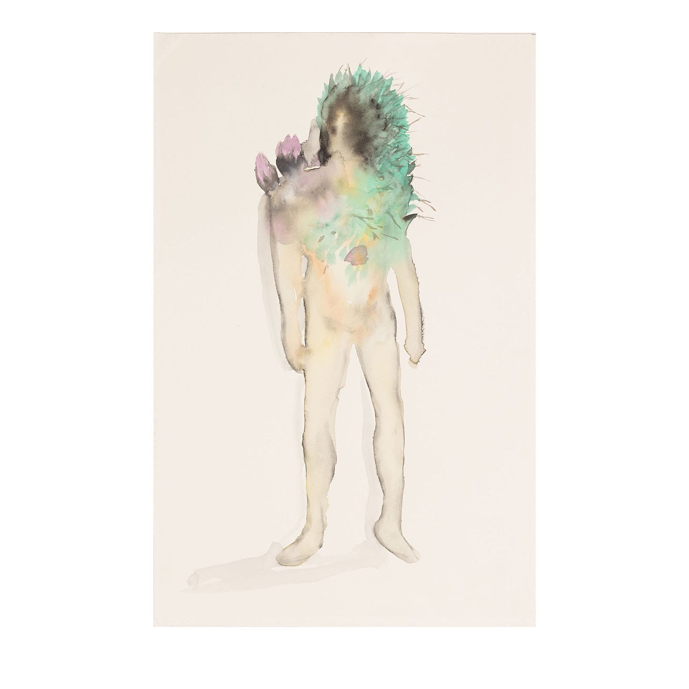 Cacti Man Acquerello su Carta