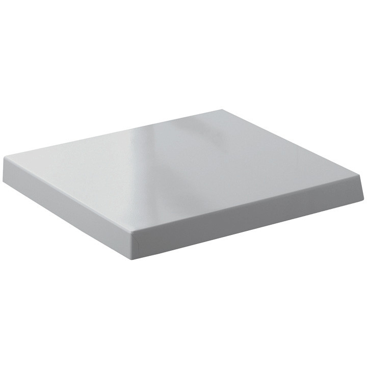 Weißer quadratischer WC-Sitz mit Soft-Close-Funktion und verchromten Scharnieren - Frozen, Simas