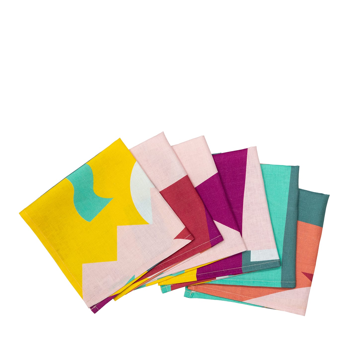 Alchimie set di 6 Tovaglioli in Lino con decoro astratto