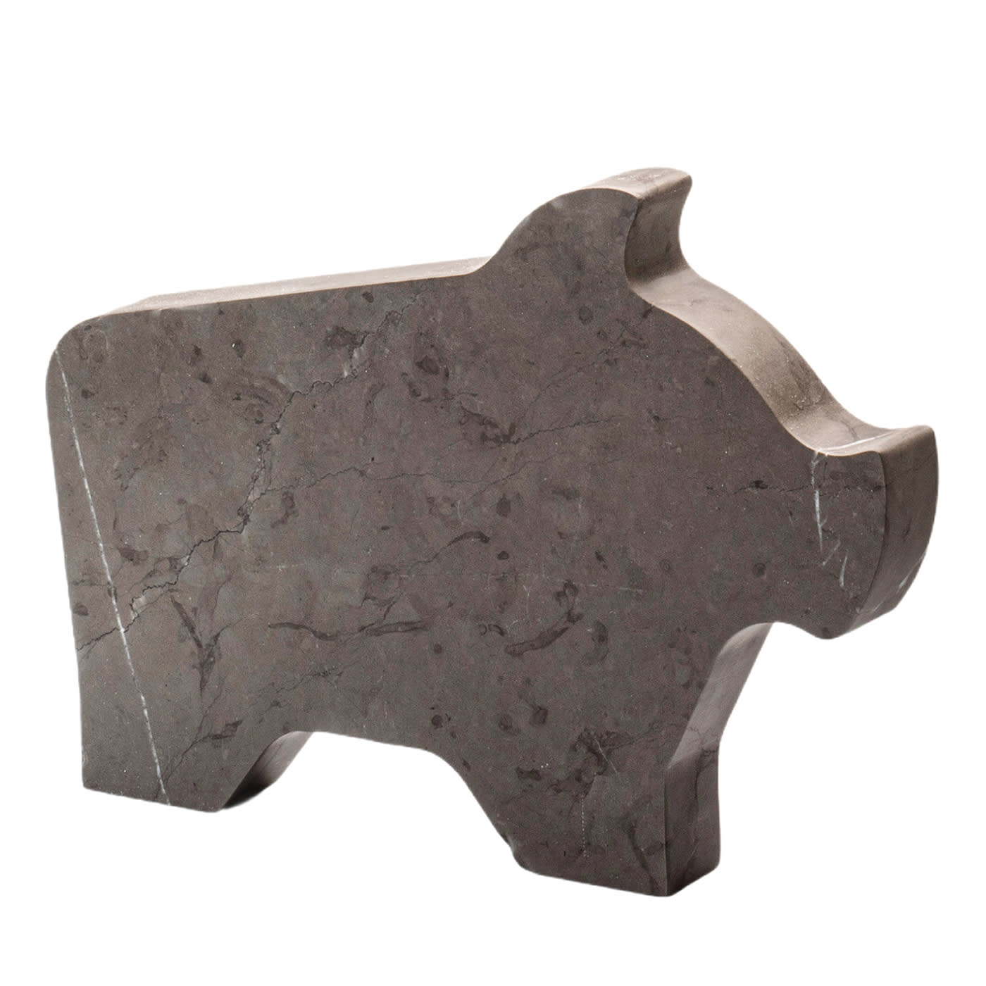 Statuetta Maialino grande grigio di Alessandra Grasso