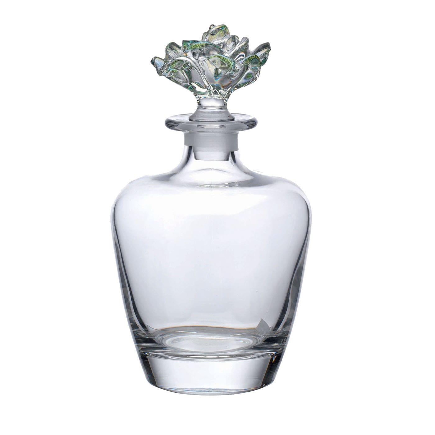 Bottiglia trasparente Milano con coperchio a forma di fiore