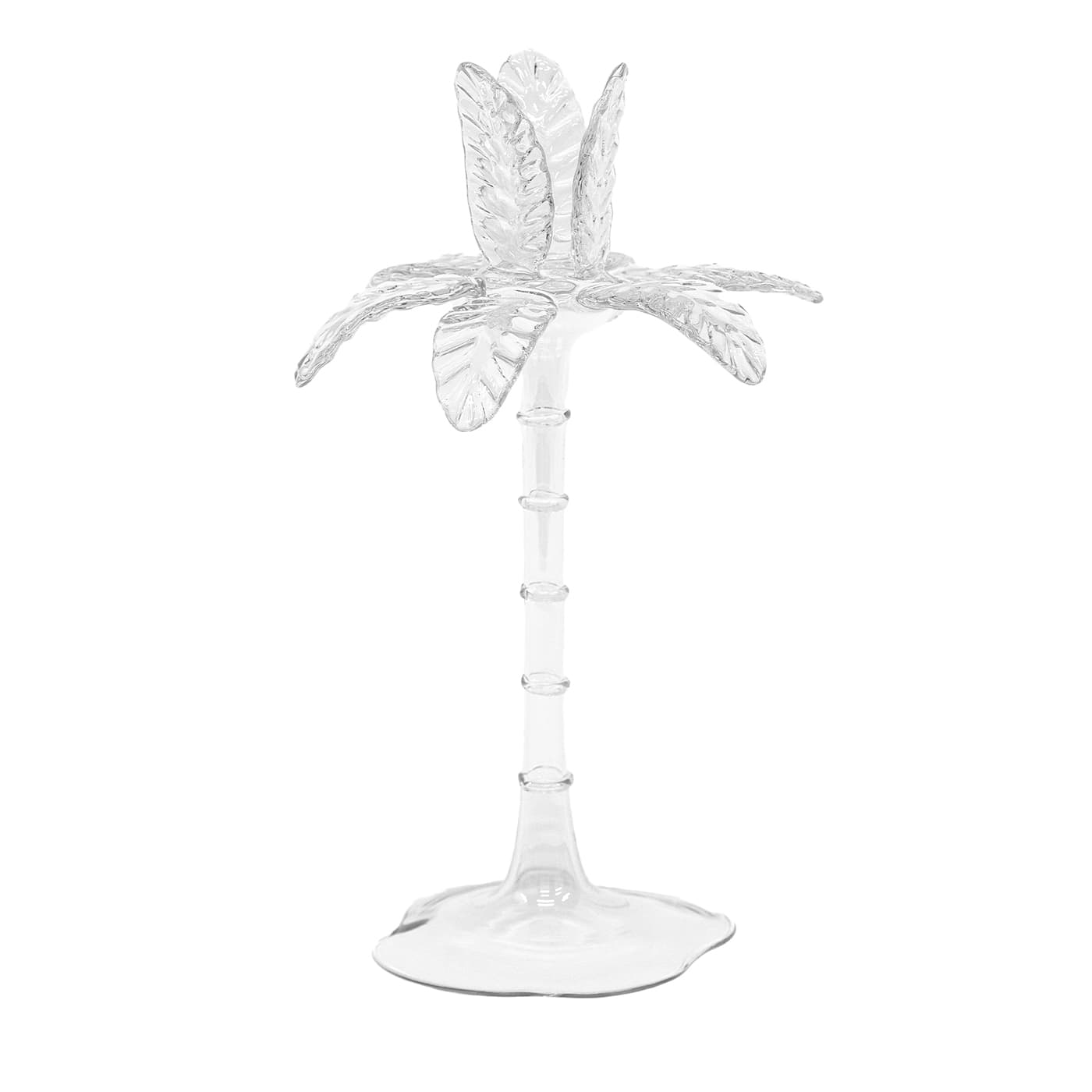 Portacandele grande in vetro soffiato trasparente Las Palmas