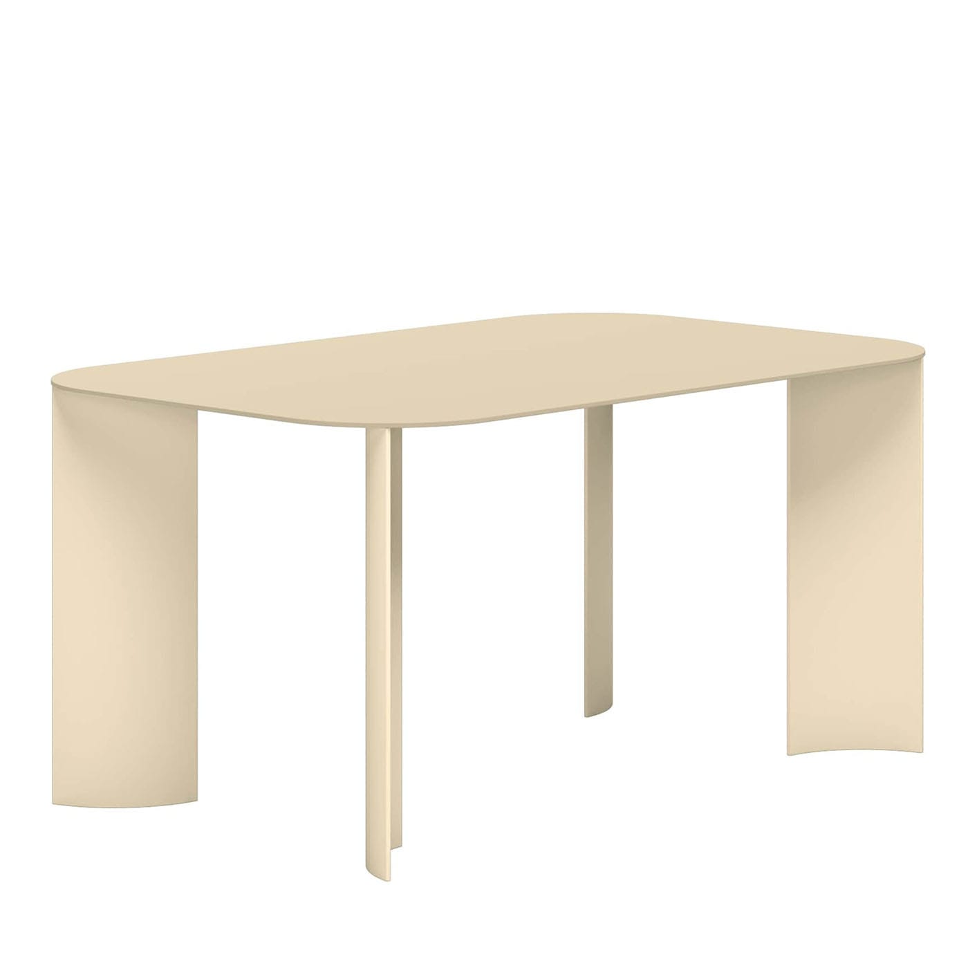 Tavolo da Pranzo Rettangolare Medio India in Metallo Giallo Chiaro per Esterni