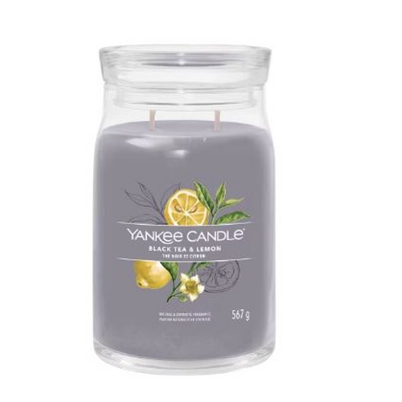 YANKEE CANDLE CANDELA IN GIARA GRANDE SIGNATURE BLACK TEA & LEMON