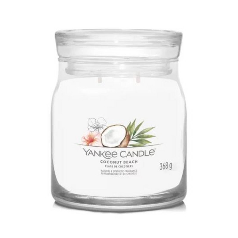 YANKEE CANDLE CANDELA IN GIARA MEDIA SIGNATURE COCONUT BEACH