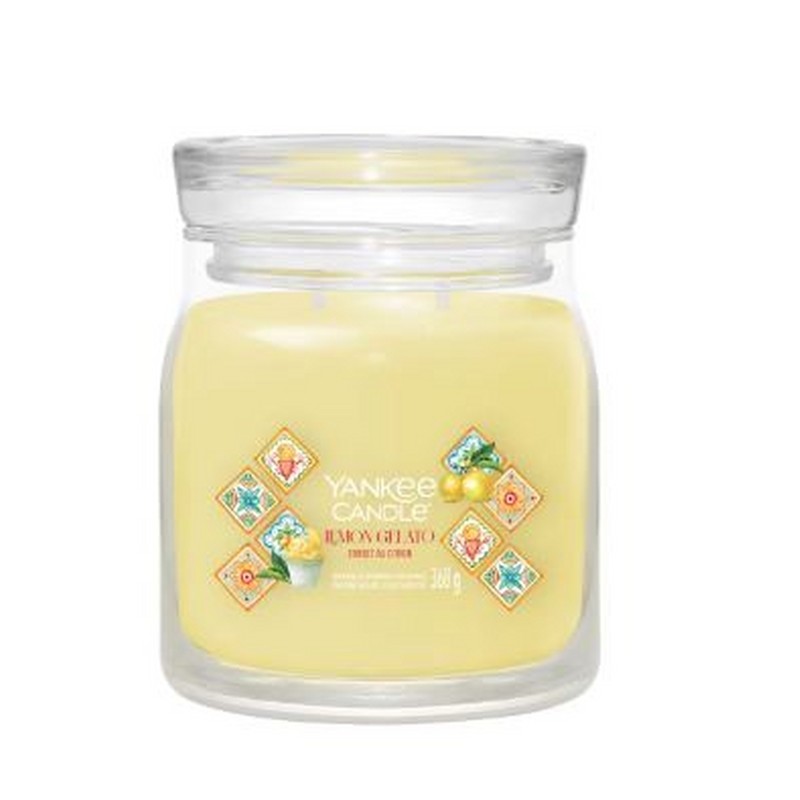 YANKEE CANDLE CANDELA IN GIARA MEDIA SIGNATURE LEMON GELATO