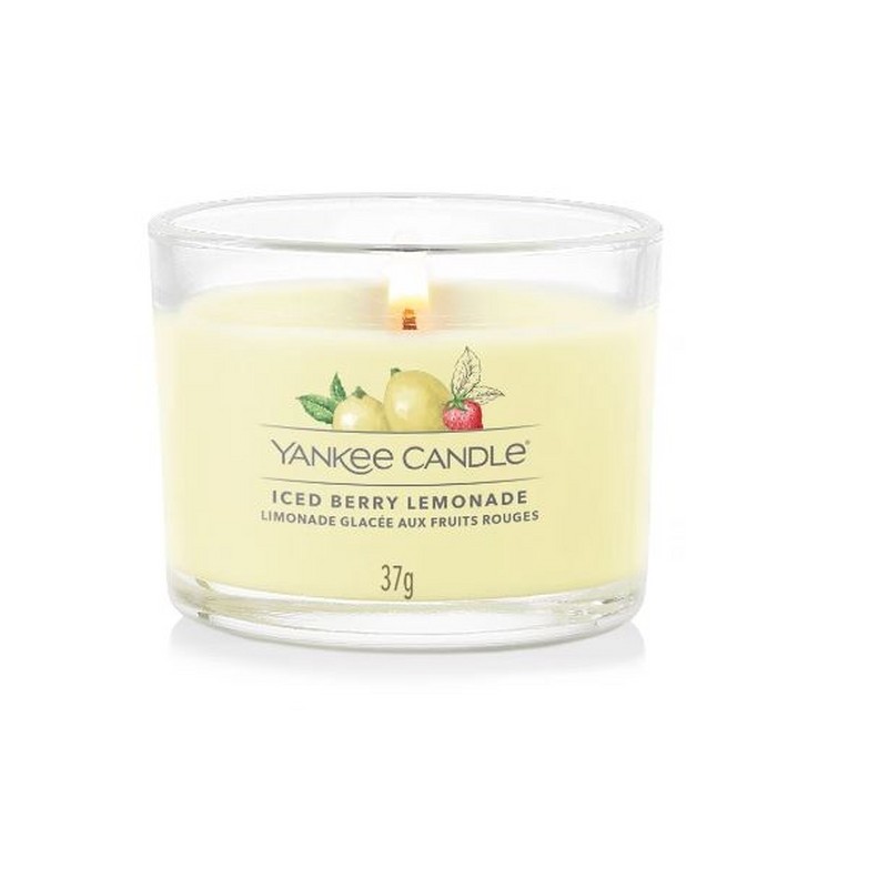 YANKEE CANDLE CANDELA VOTIVA IN VETRO 37 GR. ICED BERRY LEMONADE