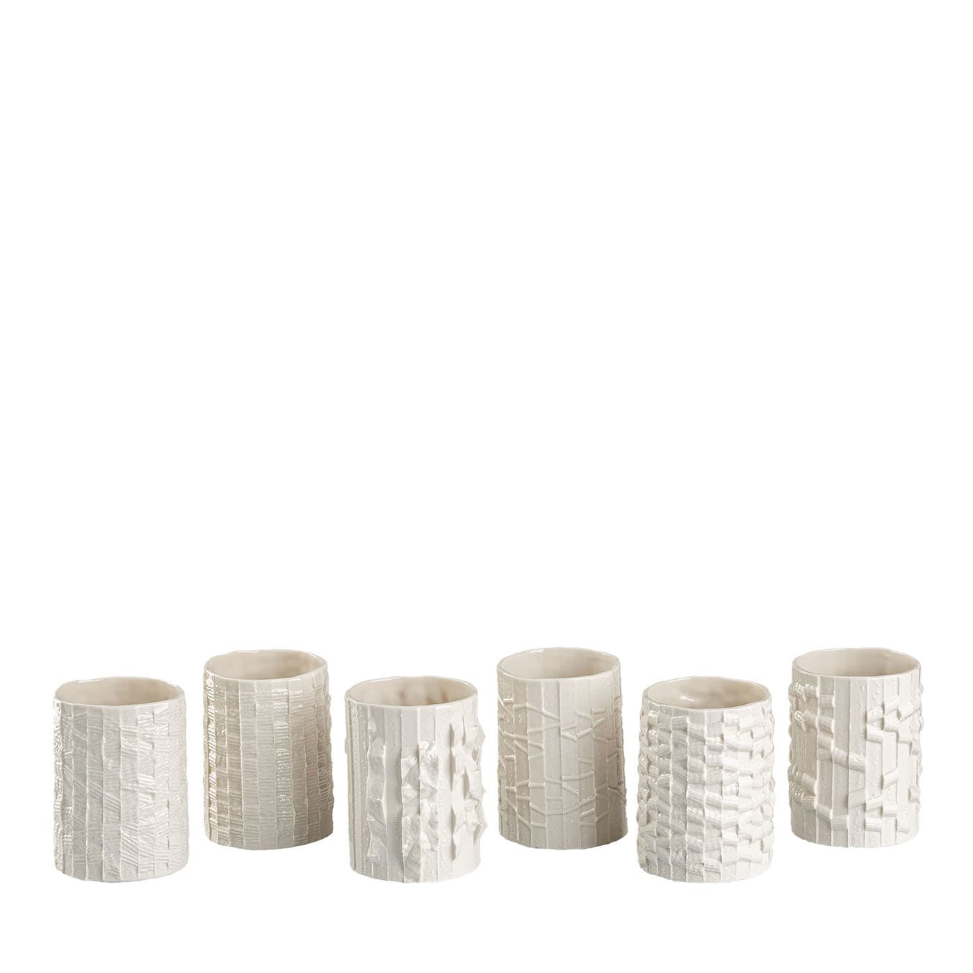 Set di 6 Bicchieri Bino in Porcellana Bianca