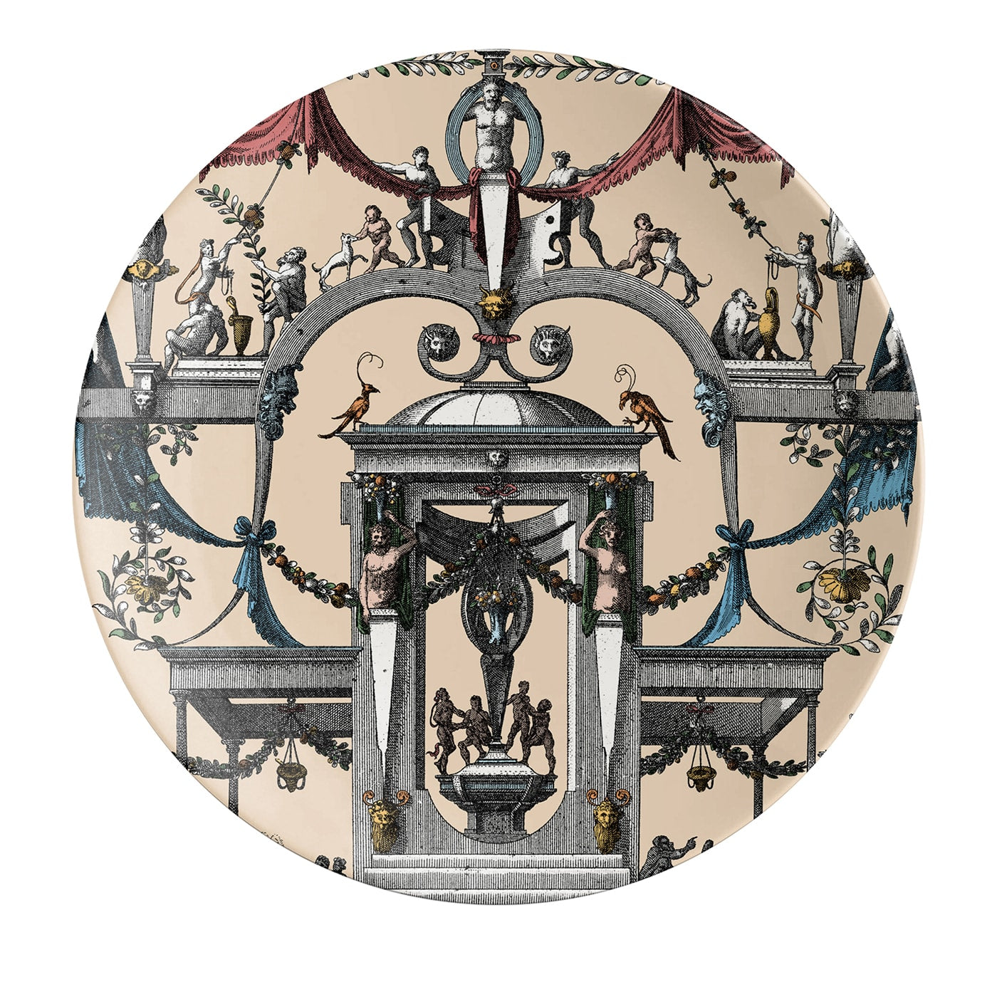 Pompei Piatto Piano in porcellana con disegno geometrico #3