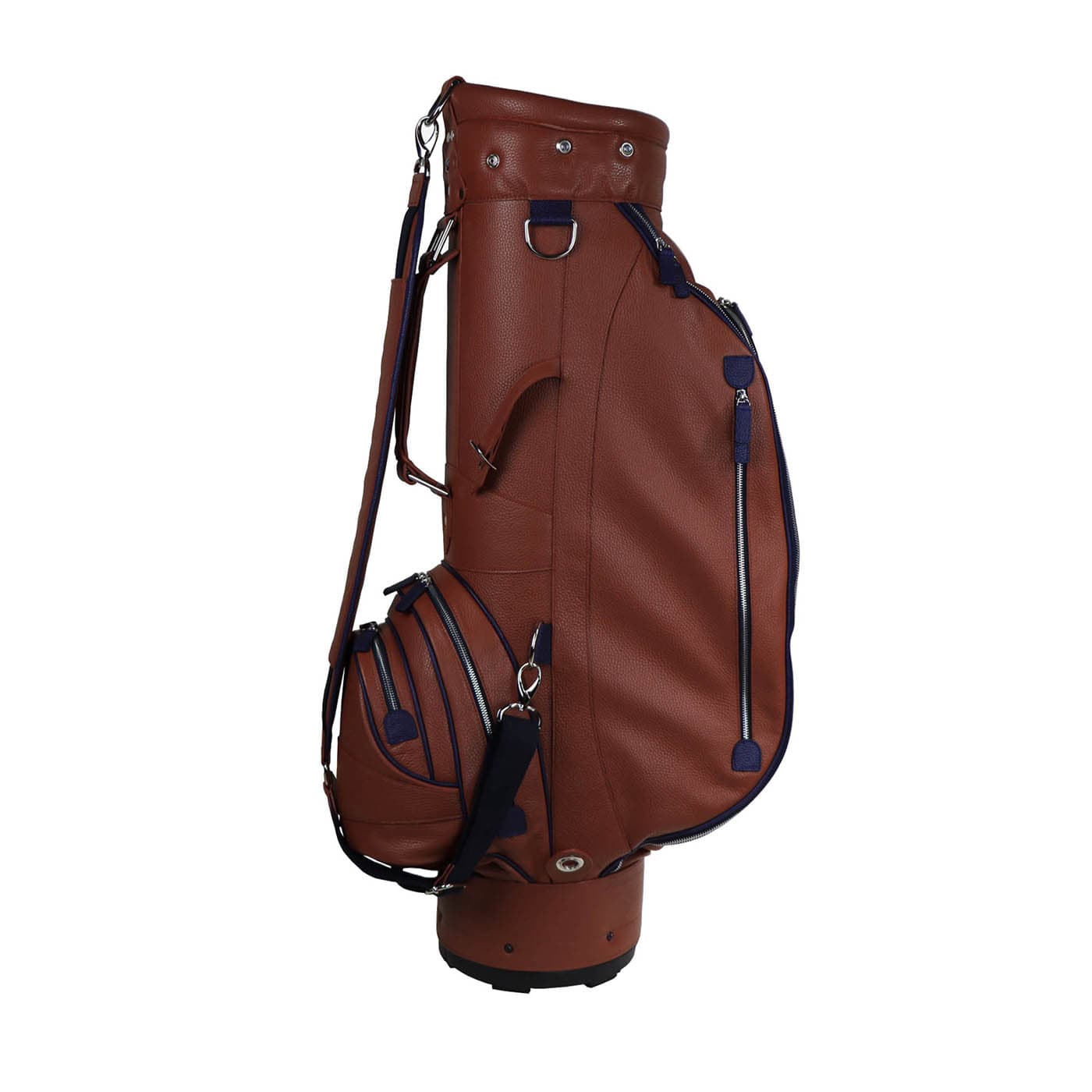 Borsa da golf Imperiale in pelle marrone e blu
