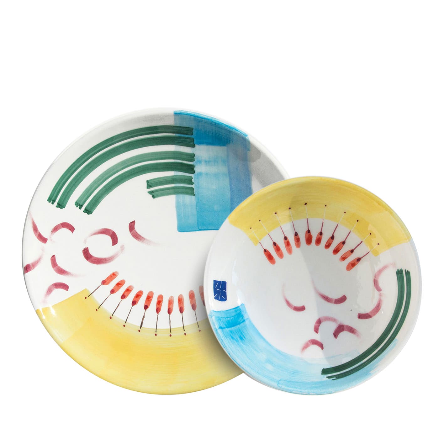 Set di 2 piatti da pranzo e da zuppa Cleopatra