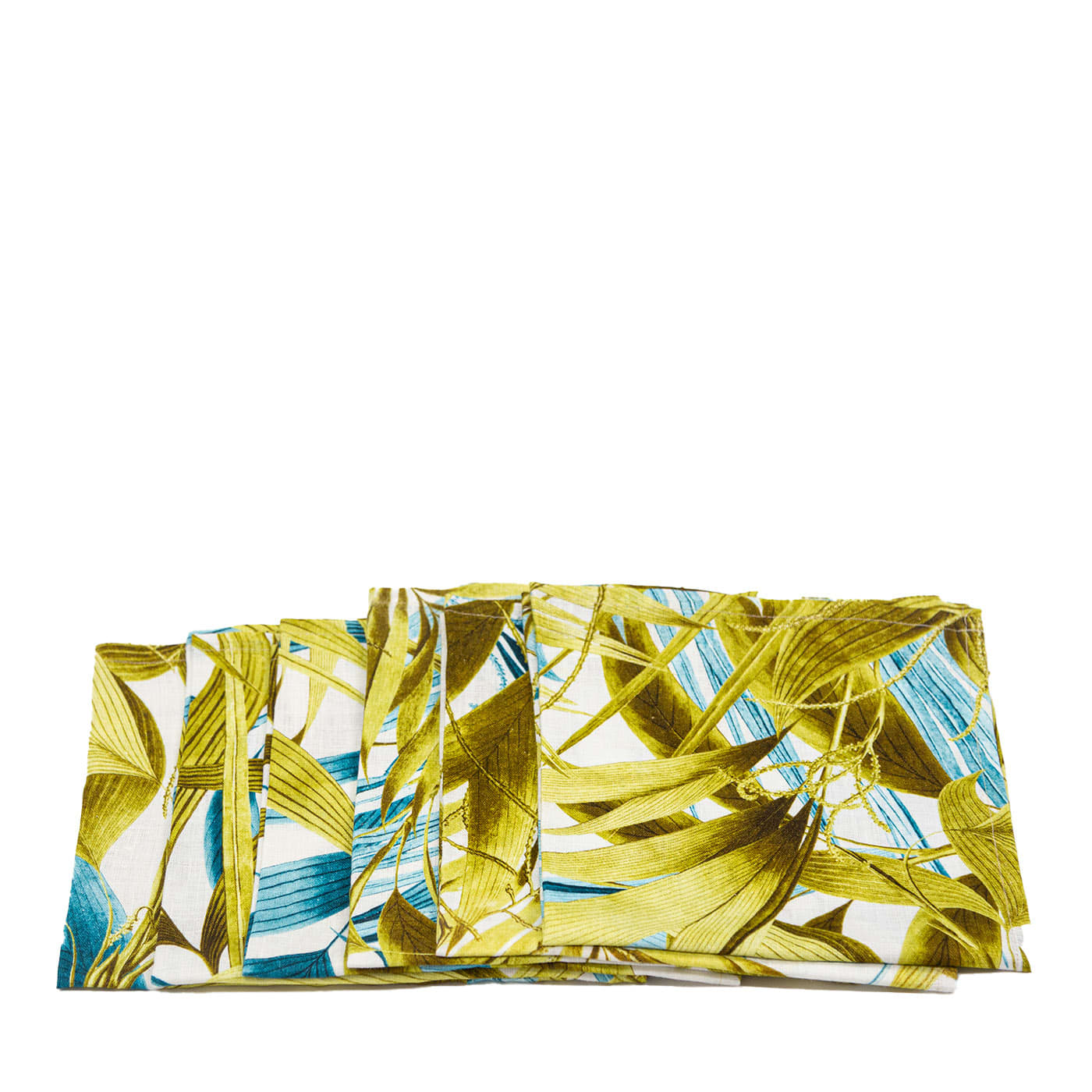Set di 6 tovaglioli di lino con foglie di palma Las Palmas
