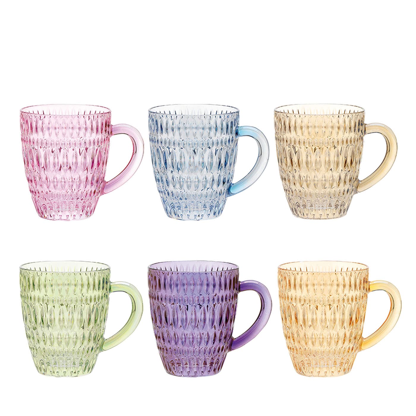 Set di 6 tazze Diamante Polychrome